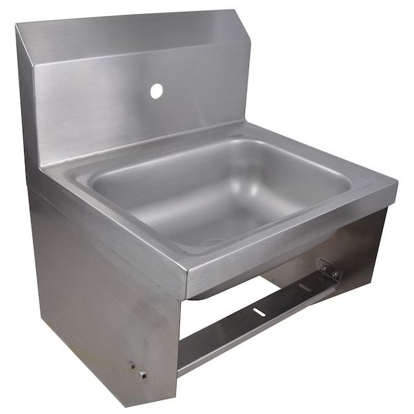 Bk Resources Hand Sink Stainless Steel W/ Knee Valve Brackets, 1 Hole 14 in x10 in x5 in BKHS-W-1410-1-BKK - main
